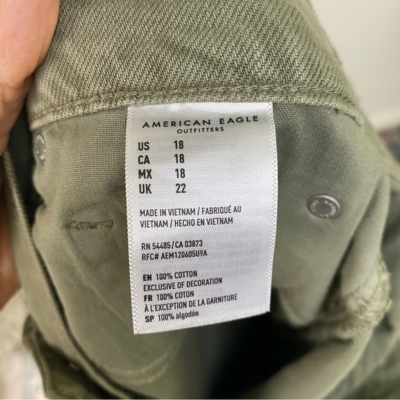 American Eagle High-rise Festival Midi Shorts Button Fly Raw Hem Green Size 18 - Picture 8 of 11